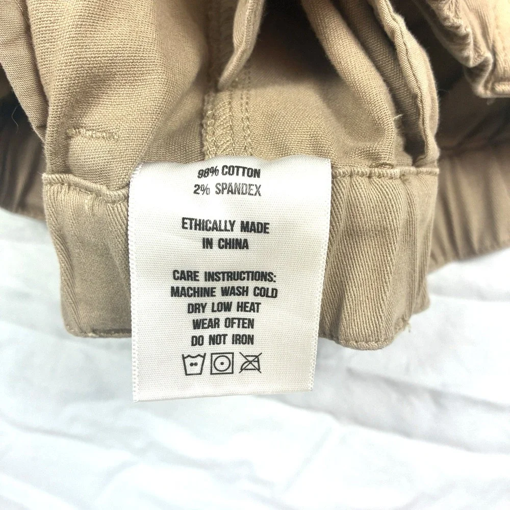Cove USA Pants Khaki Brown Chino 34 x 27 Elastic Stretch Straight Cut Fades